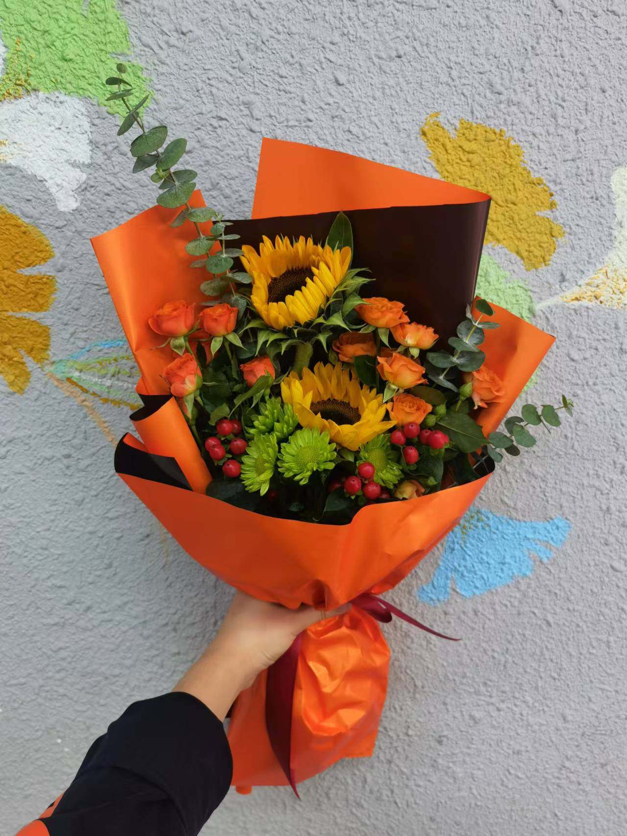 向日葵小雏菊花束公司年会商务活动鲜花同城速递 杭州吴山花鸟城