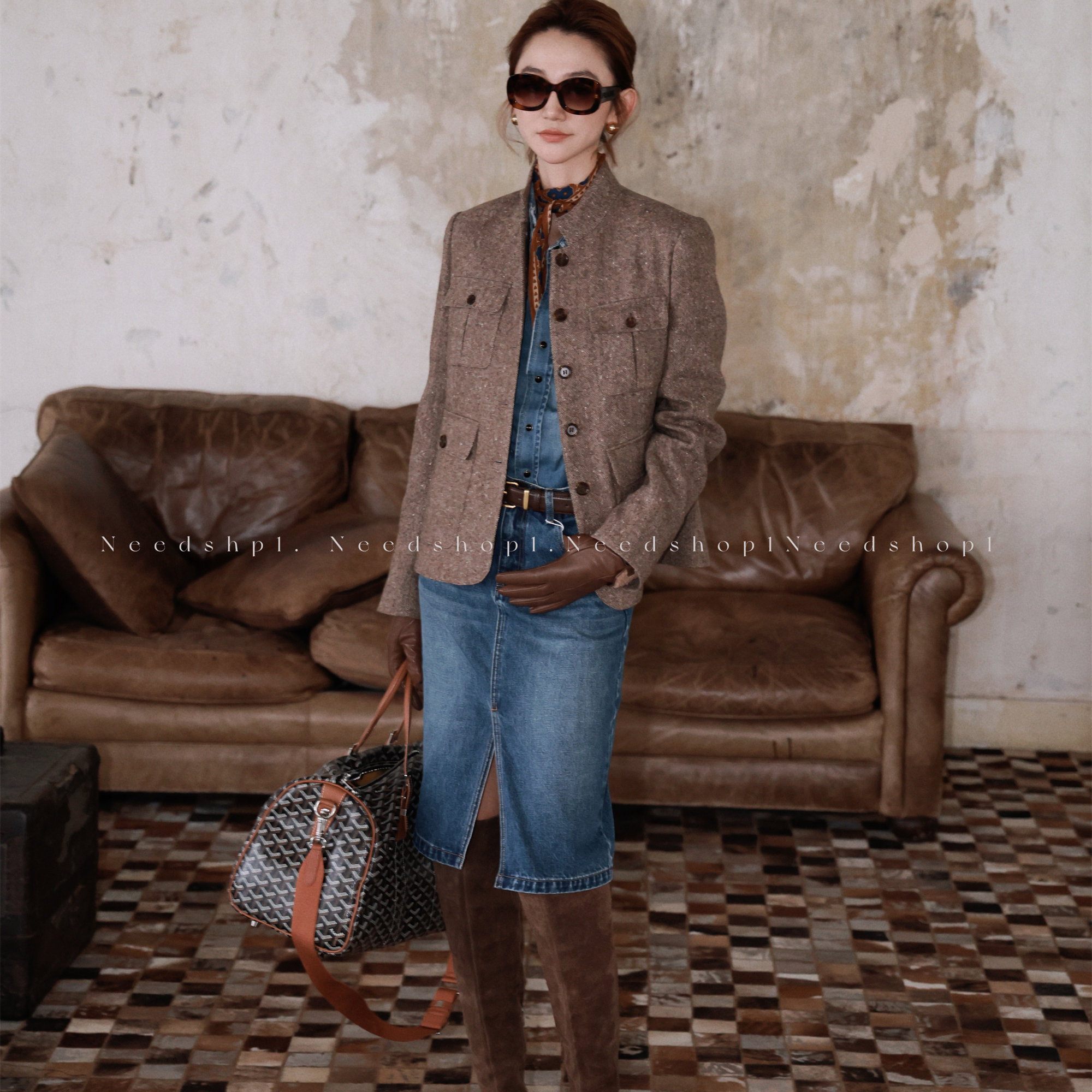 NeedShop1 秋季新款双色羊毛轻奢正肩立领羊毛外套+五分裤套装,淘宝优惠券,粉丝福利购,淘宝优惠卷