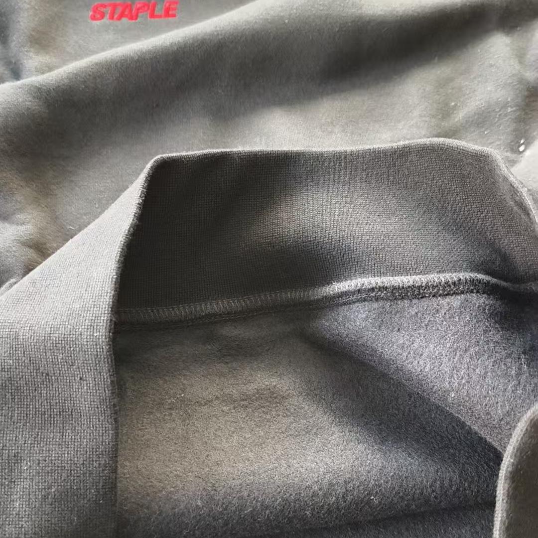 新衣城STAPLE BLACK刺绣小LOGO潮牌时尚高级秋冬男女套头连帽卫衣 - 图1