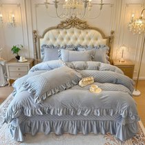 Winter thickened Garveled baby suede bed cover with four sets Advanced senses Milk suede baby suede beds Bedding Bed bedding