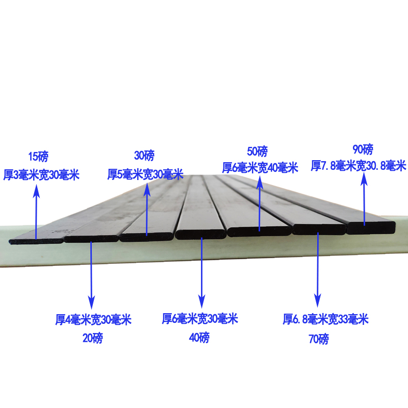 90磅70磅50磅20磅反曲弓片高强度玻璃钢纤维DIY一体弓箭配件包邮 - 图0