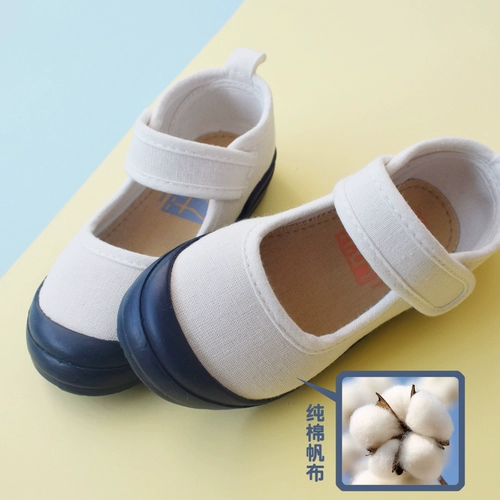 Японская белая обувь для раннего возраста для мальчиков, тканевые туфли на липучке для отдыха