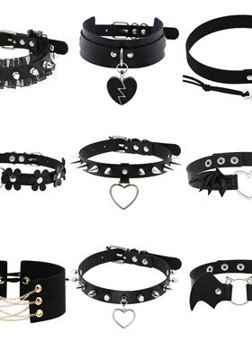 原宿软妹百搭桃心爱心绒布简约颈链项圈颈带锁骨项链choker女