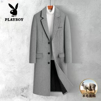 Playboy ຜູ້ຊາຍດູໃບໄມ້ລົ່ນລະດູໃບໄມ້ປົ່ງແລະລະດູຫນາວຂອງໄວຫນຸ່ມເສື້ອຂົນສັດຍາວເກີນຫົວເຂົ່າທຸລະກິດ Jacket ຄໍລໍາແບບເກົາຫຼີ Slim Fit Plus Cotton