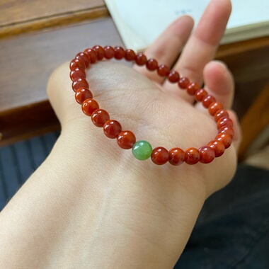 天然瓦西南红手串手链女款新中式古风转运珠小众本命年闺蜜礼物