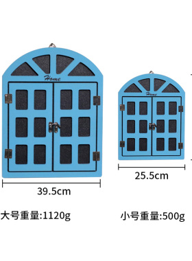 复古风墙面咖啡店背景壁饰假窗
