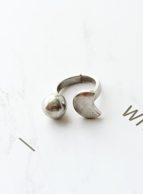 欧美风做旧银色暗黑火山岩水钻