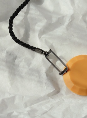 欧美复古外贸波普风黑黄撞色个性几何设计男女通用夸张装饰项链