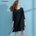 Miyake gấp 2019 phụ nữ mới cắt tay áo dài rộng kích thước lớn là khí chất mỏng Một chiếc áo chữ - váy đầm đầm đẹp 2021 váy đầm