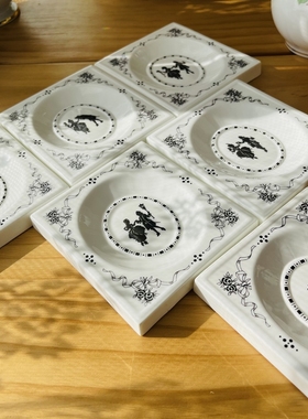 现货德国唯宝洛可可剪影洛可可情侣人物像长方瓷盘挂画 装饰挂件