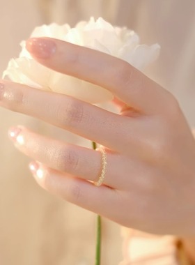 普陀山2025天然黄水晶素圈戒指女