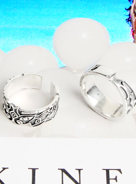 银势S925纯银十字鸢尾花戒指