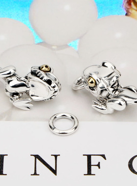 S925纯银百搭小恐龙嘴卡环吊坠