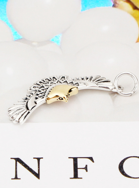 银势S925老鹰羽毛男女毛衣链吊坠