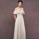 TANSSHOP champagne color bridesmaid dress new style multi-style niche satin long style can be worn in daily life high-end light dress