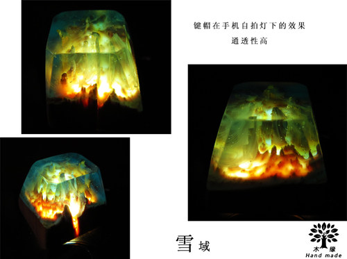 树脂木键帽机械键盘树脂键帽手工夜光透光个性键帽樱桃机械轴R4高 - 图2