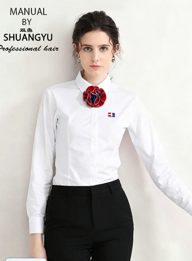 红色蝴蝶结工作服红白蓝学院风银行邮政领花女头花领结配套胸花