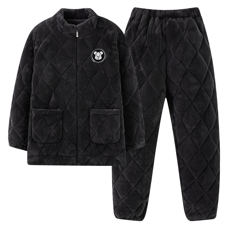 珊瑚绒情侣睡衣女秋冬款加厚加绒三层夹棉男士冬季保暖家居服套装,淘宝优惠券,粉丝福利购,淘宝优惠卷