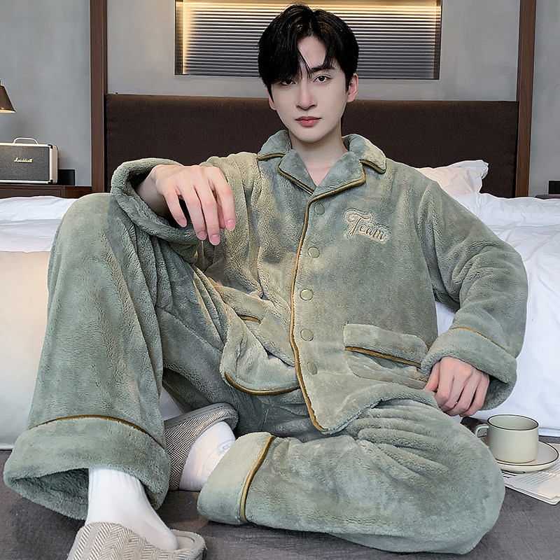 珊瑚绒睡衣男款冬季男士加绒加厚法兰绒爽朗家居服秋冬款2025新款,淘宝优惠券,粉丝福利购,淘宝优惠卷