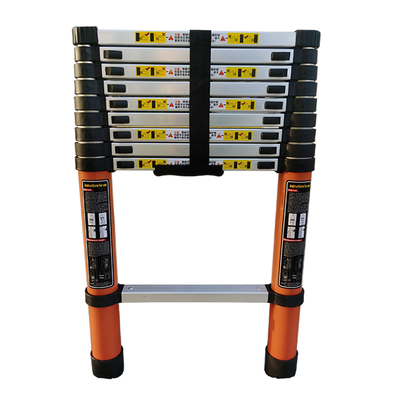 鲁班竹节伸缩梯便携无痕铝合金加厚家用升降直梯室内工程折叠梯子 - 图3