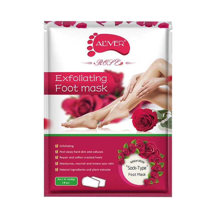 Rose foot mask Exfoliating socks 2 pairs 玫瑰足膜去死皮 - 图3