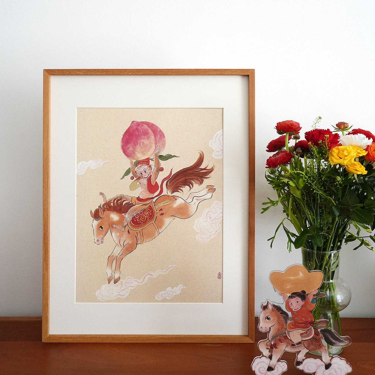 一二山马上封侯皇小小原创水墨新中式客厅书房玄关国风装饰画挂画,淘宝优惠券,粉丝福利购,淘宝优惠卷