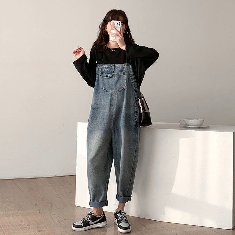 孕妇背带裤春秋冬款外穿时尚大码宽松牛仔长裤秋冬季吊带长裤子,淘宝优惠券,粉丝福利购,淘宝优惠卷