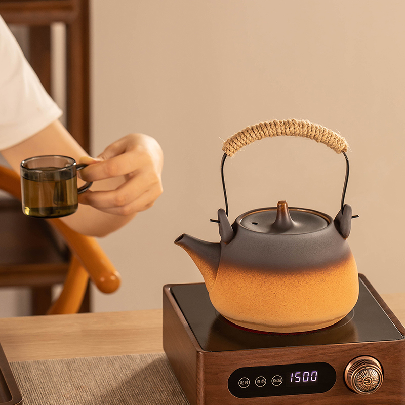 粗陶罐罐茶煮茶器户外家用功夫提梁茶壶陶瓷炭火围炉煮茶炉子单个 - 图3