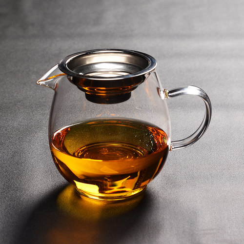耐热水晶玻璃公道杯锤目纹茶海分茶器杯功夫茶具茶道配件加厚大号 - 图3