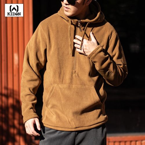 美国KIDON抓绒衣男斯派克SPIKE帽衫SHJ冬季保暖运动套头连帽卫衣 - 图0