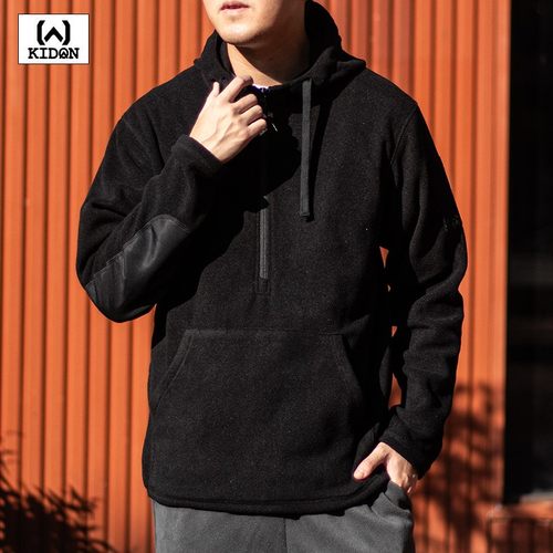 美国KIDON抓绒衣男斯派克SPIKE帽衫SHJ冬季保暖运动套头连帽卫衣 - 图1