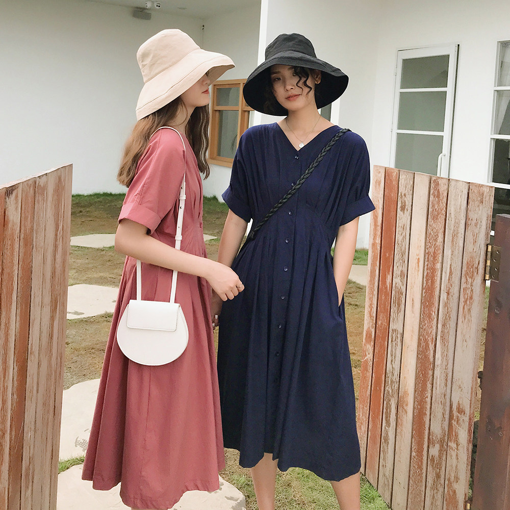 爱蔷薇法国小众桔梗夏大码连衣裙 爱蔷薇女装连衣裙