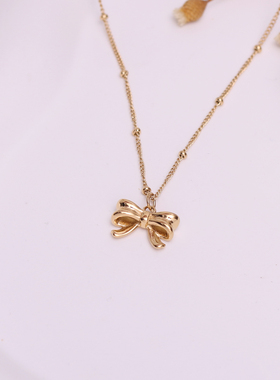 女金色锁骨链蝴蝶结在逃公主
