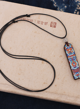 原创檀木醒狮项链服装配饰挂件