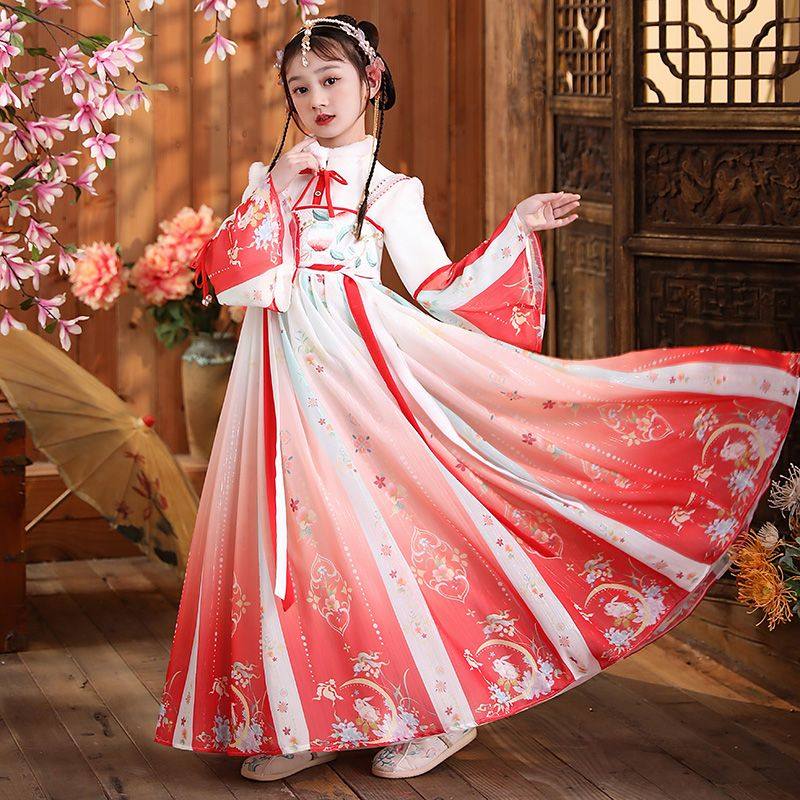 十岁汉服女童秋冬季儿童古装2024新款中国风唐装女孩冬装古风裙子,淘宝优惠券,粉丝福利购,淘宝优惠卷