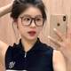 Large frame bare face artifact black frame glasses myopia can match the degree of women's anti-blue light square face eye frame men's trend