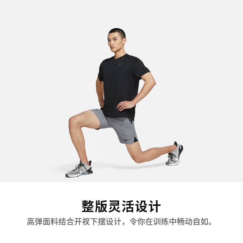 Nike耐克官方PRO DRI-FIT男速干短袖训练上衣夏季环保开衩CZ1182 - 图1