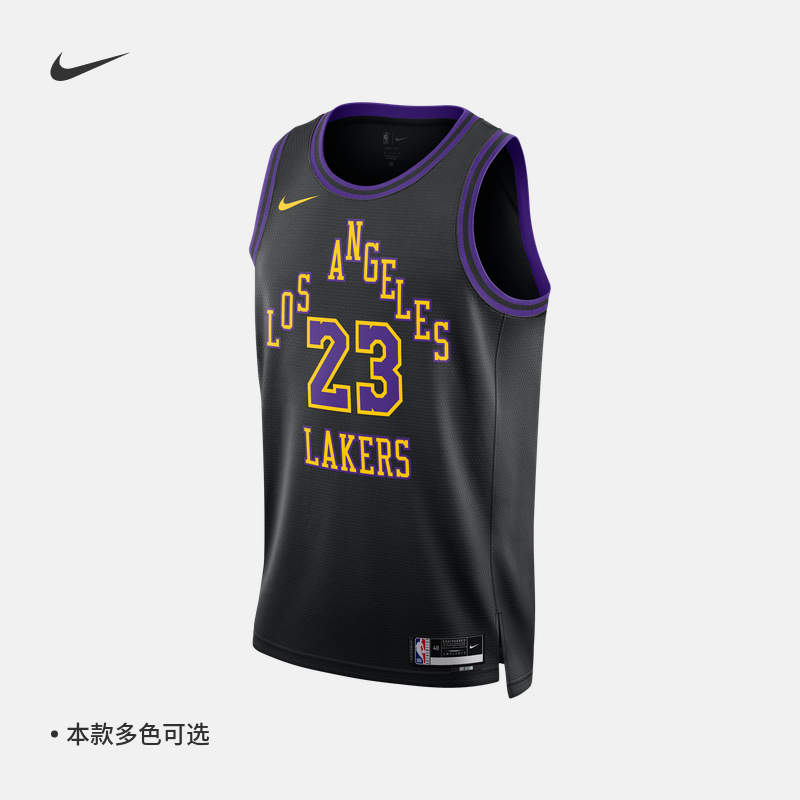 Nike耐克官方洛杉矶湖人队NBA男子速干球衣夏季条纹舒适DX8506 - 图0