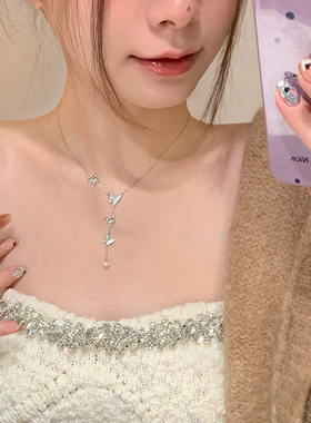 嘟嘟夫妇925纯银蝴蝶项链锁骨链