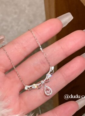 s925纯银项链高级感蕾丝边锁骨链