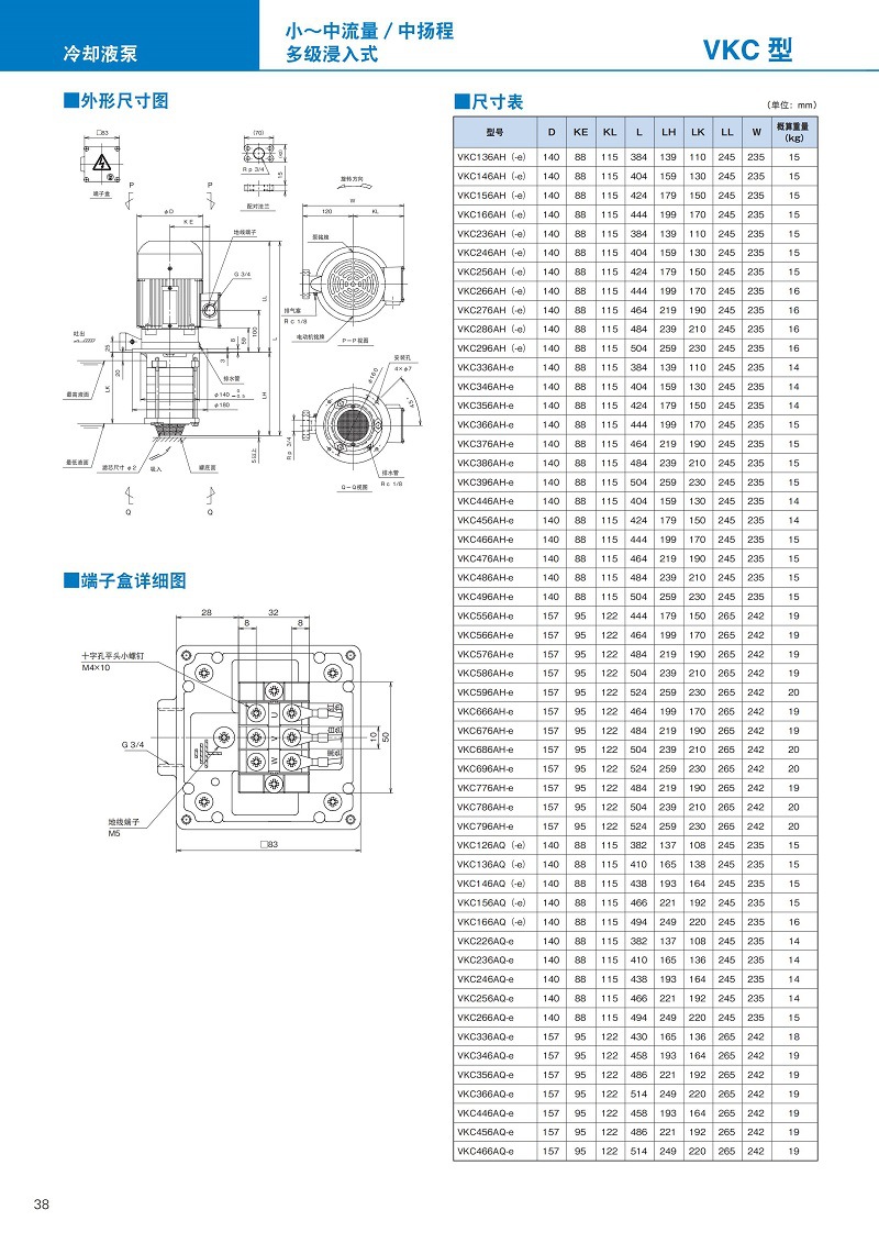 日本TERAL泰拉尔冷却泵VKC446AH-e VKC456AH-e VKC466AH-e - 图1