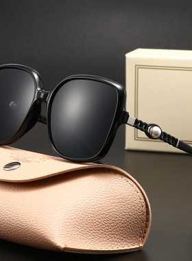 配近视太阳镜红框大框显瘦偏光女