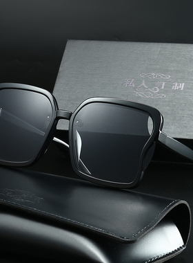 个性风女士红色圆脸显瘦偏光眼镜