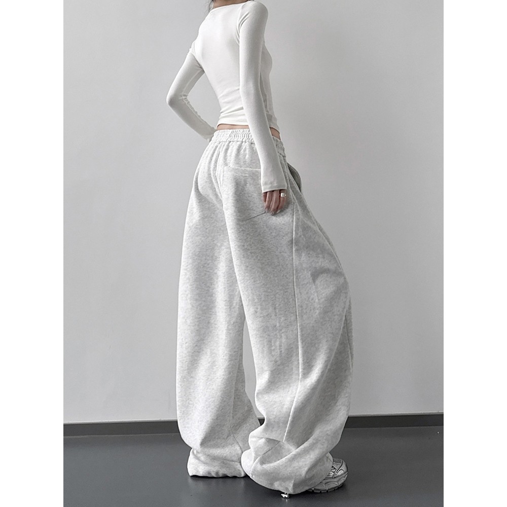 美式运动裤女2026秋季新款宽松显瘦阔腿直筒休闲裤弯刀加长卫裤子,淘宝优惠券,粉丝福利购,淘宝优惠卷