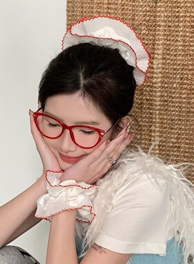 法式甜美双层蕾丝肥肠大发圈高级感小众设计花边头绳扎马尾发绳女