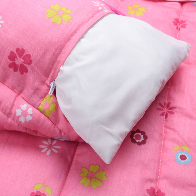 加大号全棉+珊瑚绒双层幼儿园午睡垫 便携式午睡垫袋枕芯可脱卸 - 图2