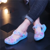 Тапочки в стиле Crocs, туфли «Мэри Джейн», пляжная обувь на платформе, босоножки, большой размер