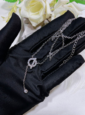 ins新款字母Qot流苏项链