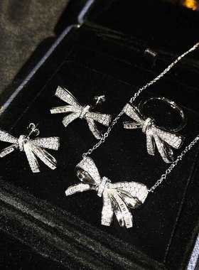 明星同款蝴蝶结项链女轻奢小众