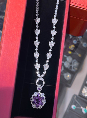 奢华微镶满钻万能项链吊坠扣链